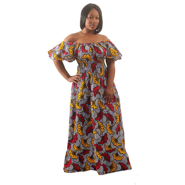 African Flower Print Dress