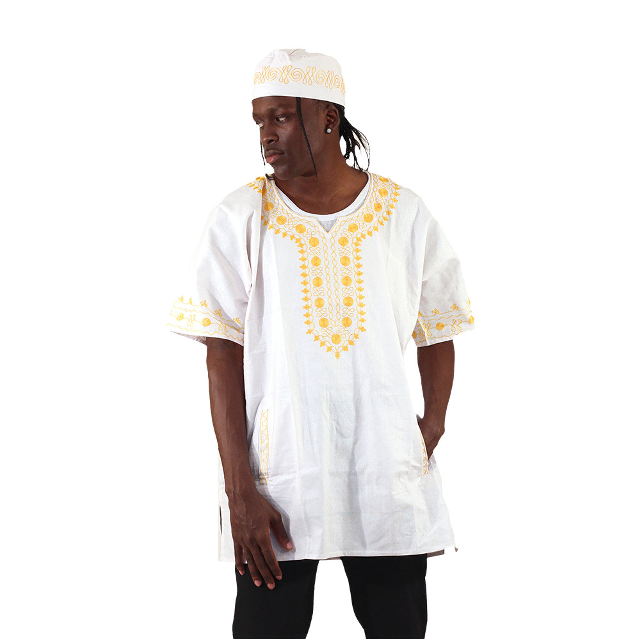 Amere Gold Embroidered Dashiki Top