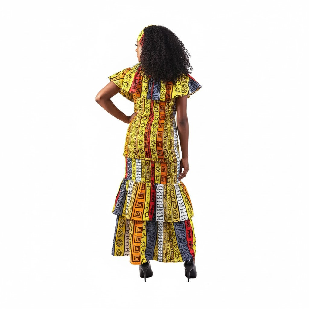 Ankara Print Smocked Top Mermaid Skirt Set