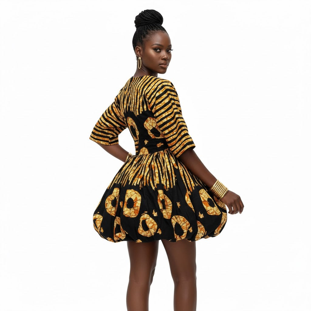 Ankara Print Balloon Dress