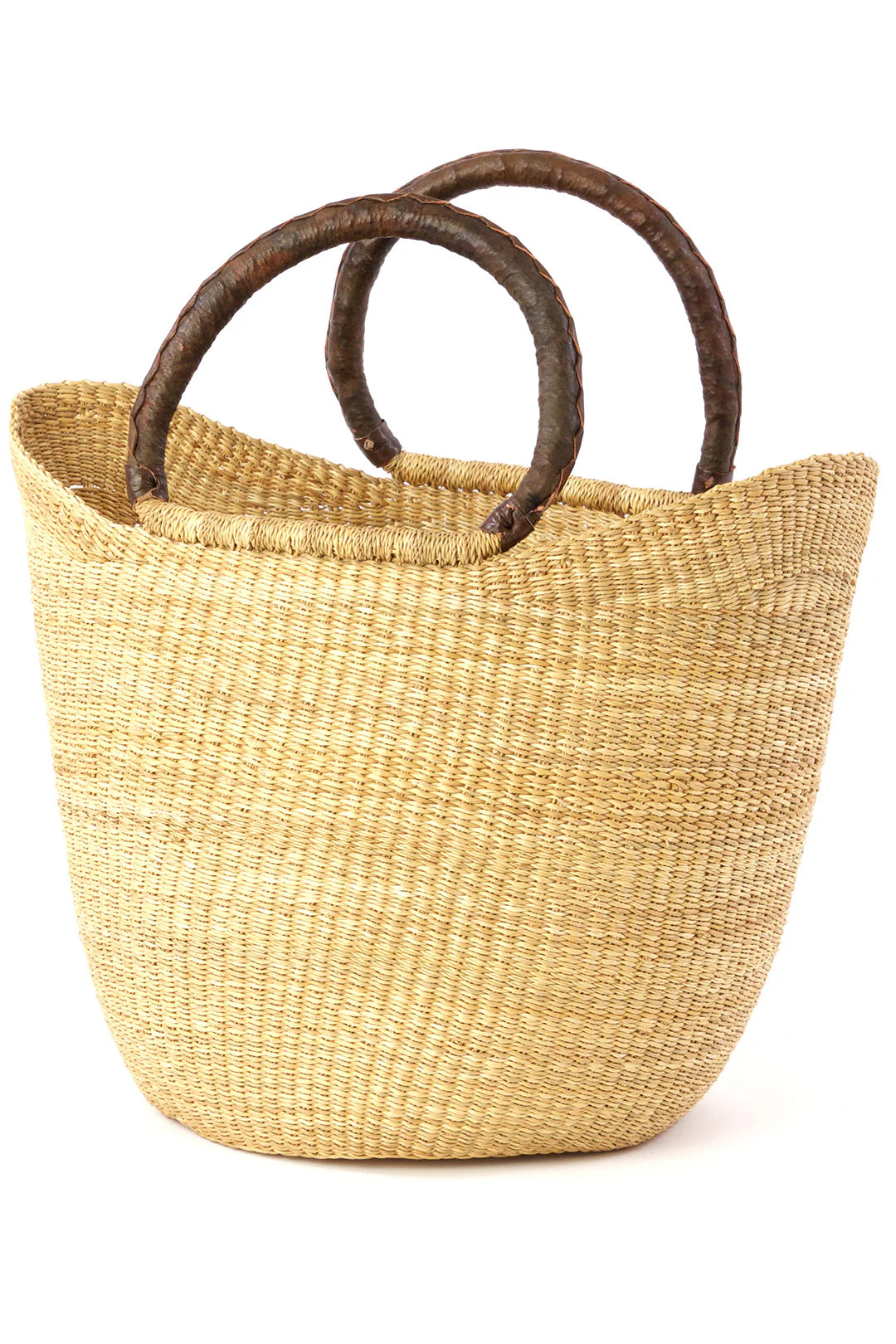 The Bolga Wing Shopper - Natural & Cocoa Brown