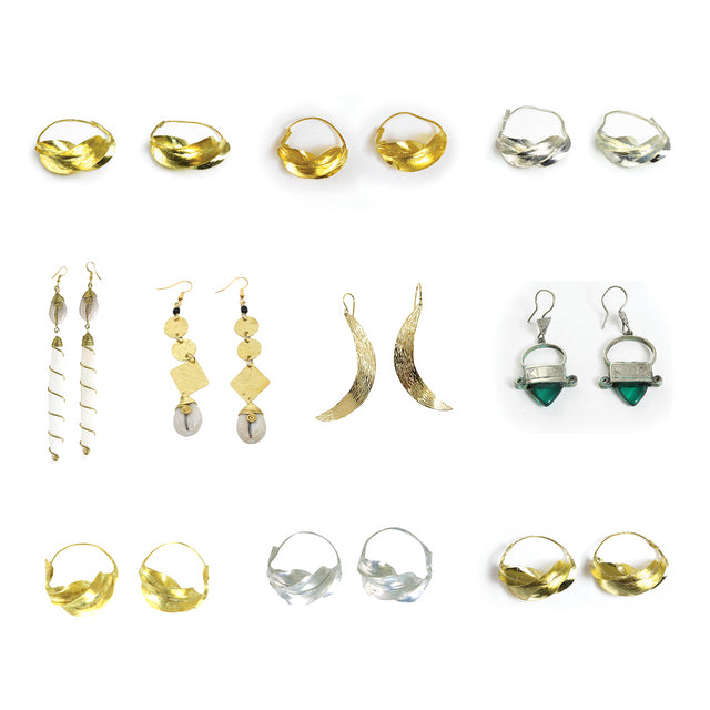 Set Of 10 Afrocentric Earrings